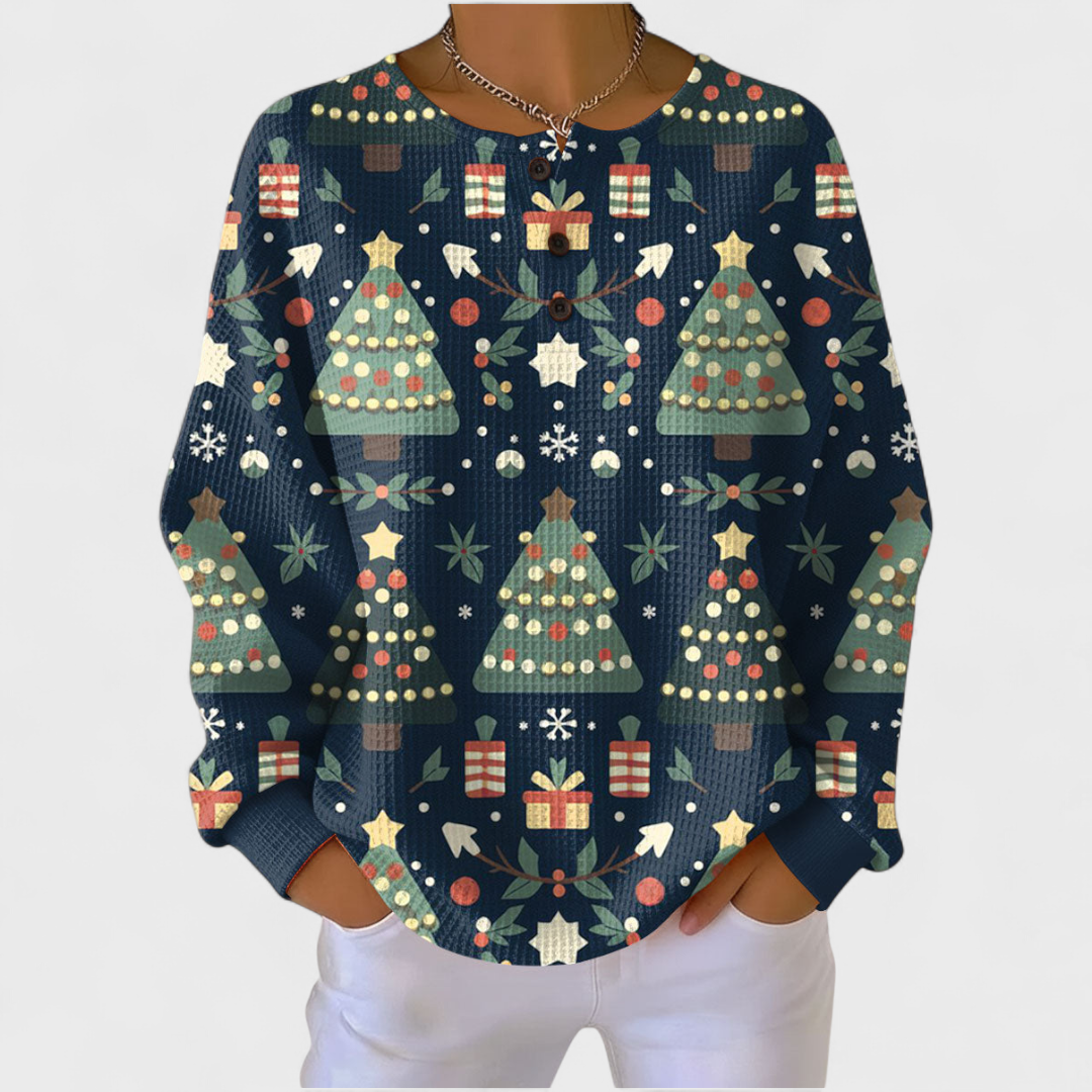 Olivia™ | Sudadera navideña de mujer con cuello redondo