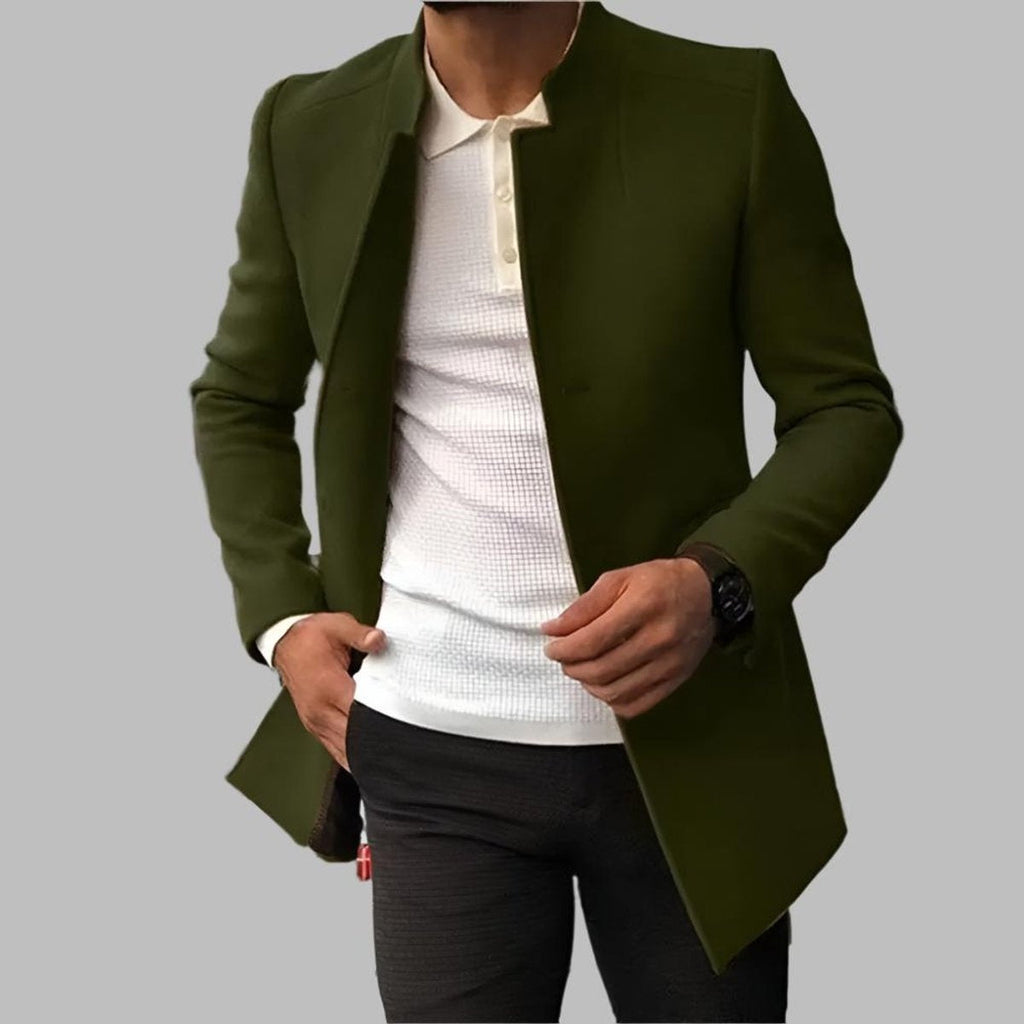 Harrison™ | Abrigo de lana slim fit con cuello mao