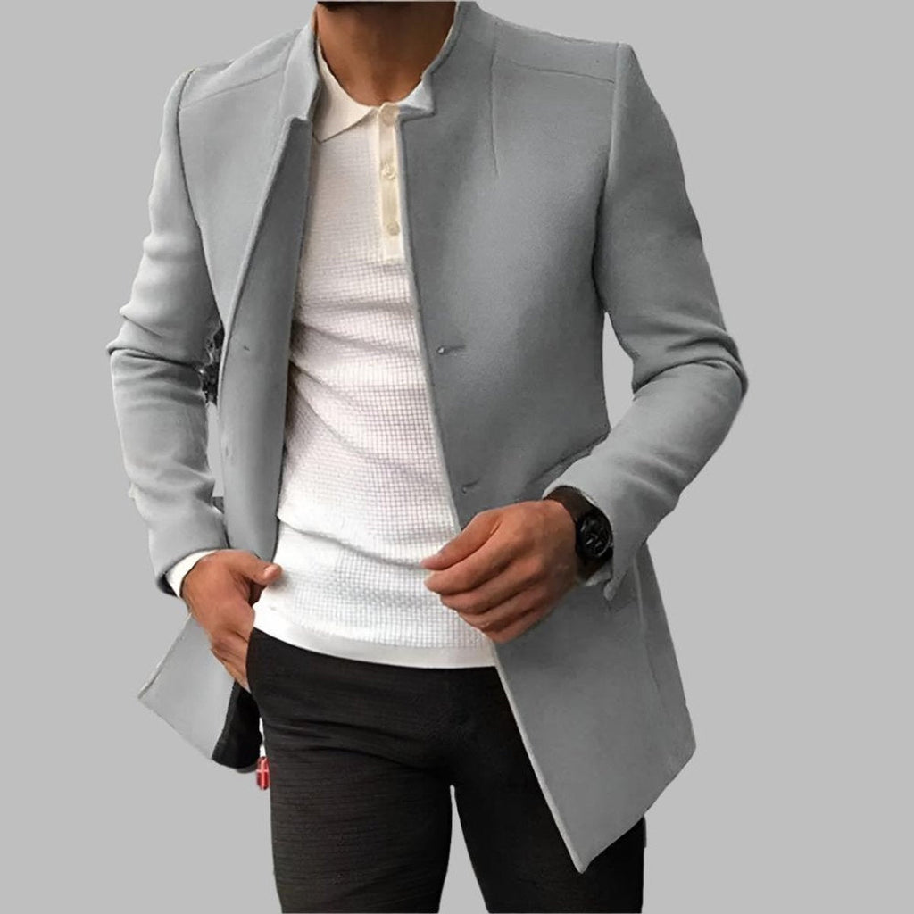 Harrison™ | Abrigo de lana slim fit con cuello mao