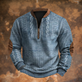 Beau™ | Sudadera estampada con cremallera y cuello mao