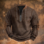 Beau™ | Sudadera estampada con cremallera y cuello mao