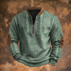Beau™ | Sudadera estampada con cremallera y cuello mao