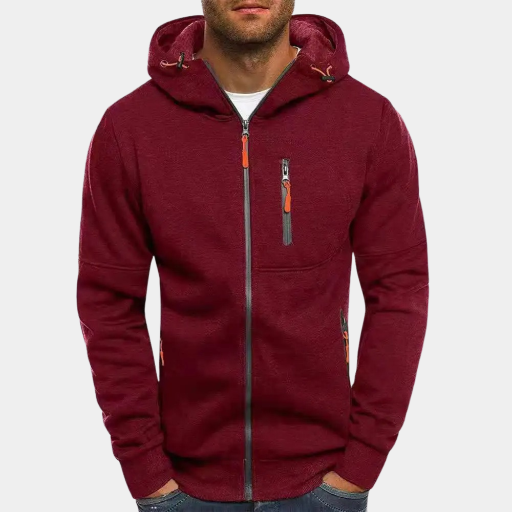 John™ | Sudadera con capucha y cremallera multibolsillos