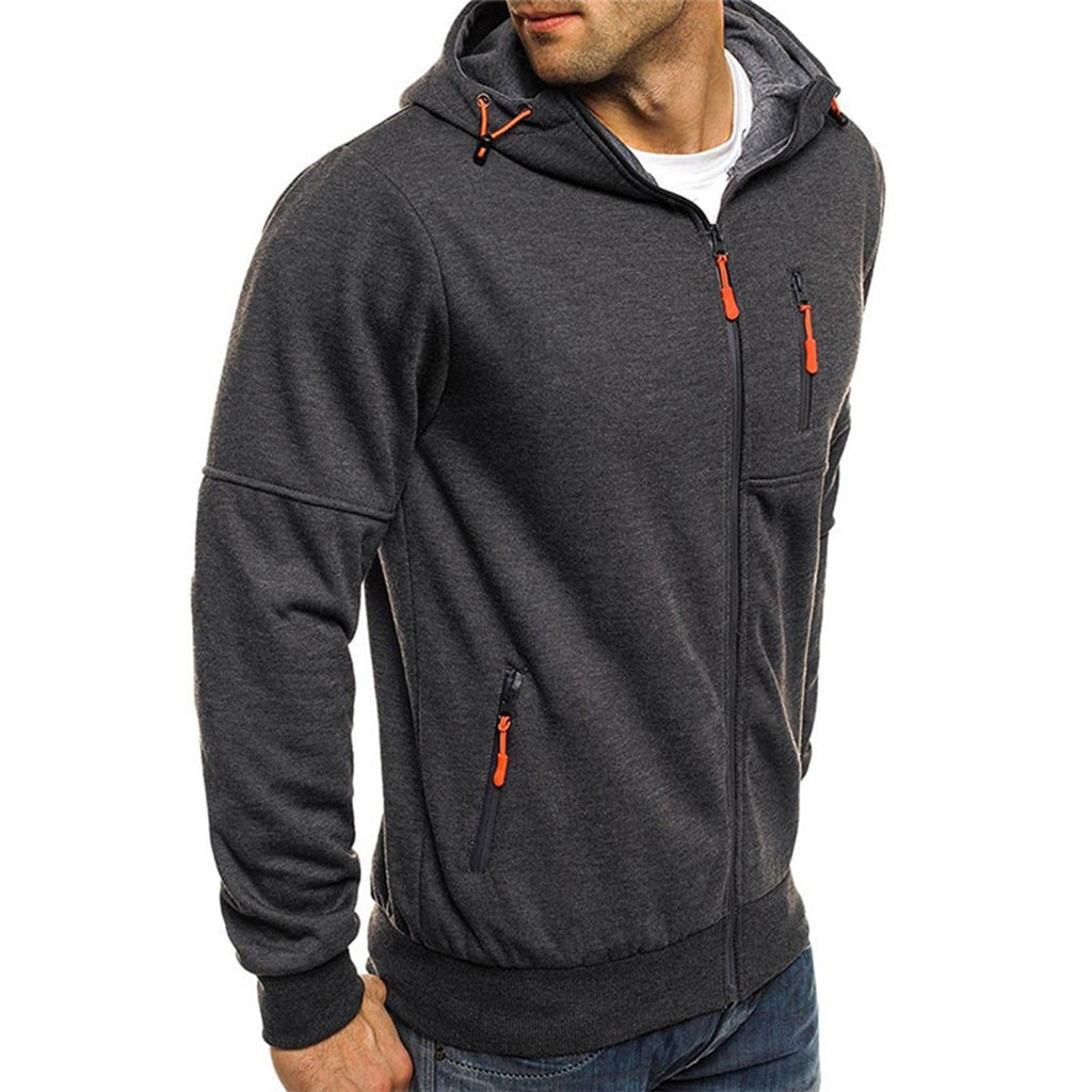 John™ | Sudadera con capucha y cremallera multibolsillos