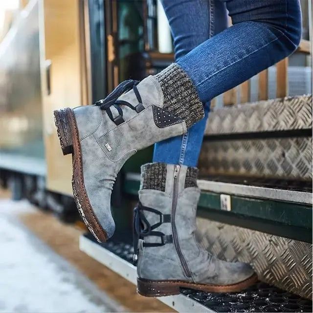Norah™ | Botas de invierno estilo militar de caña media