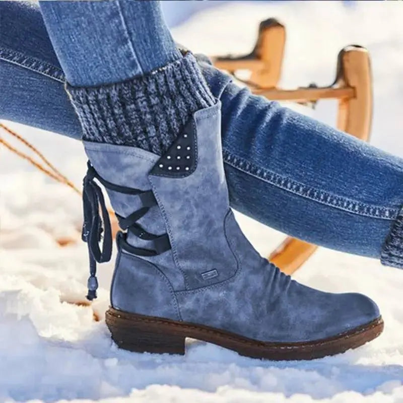Norah™ | Botas de invierno estilo militar de caña media
