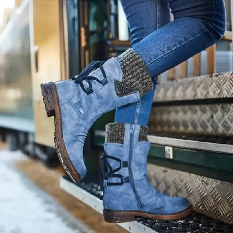 Norah™ | Botas de invierno estilo militar de caña media