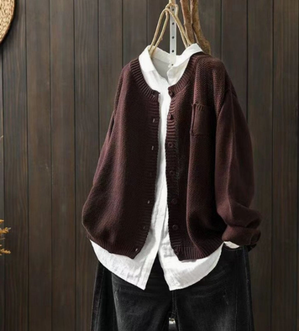 Isabella™ | Cárdigan oversize de punto con botones y bolsillo