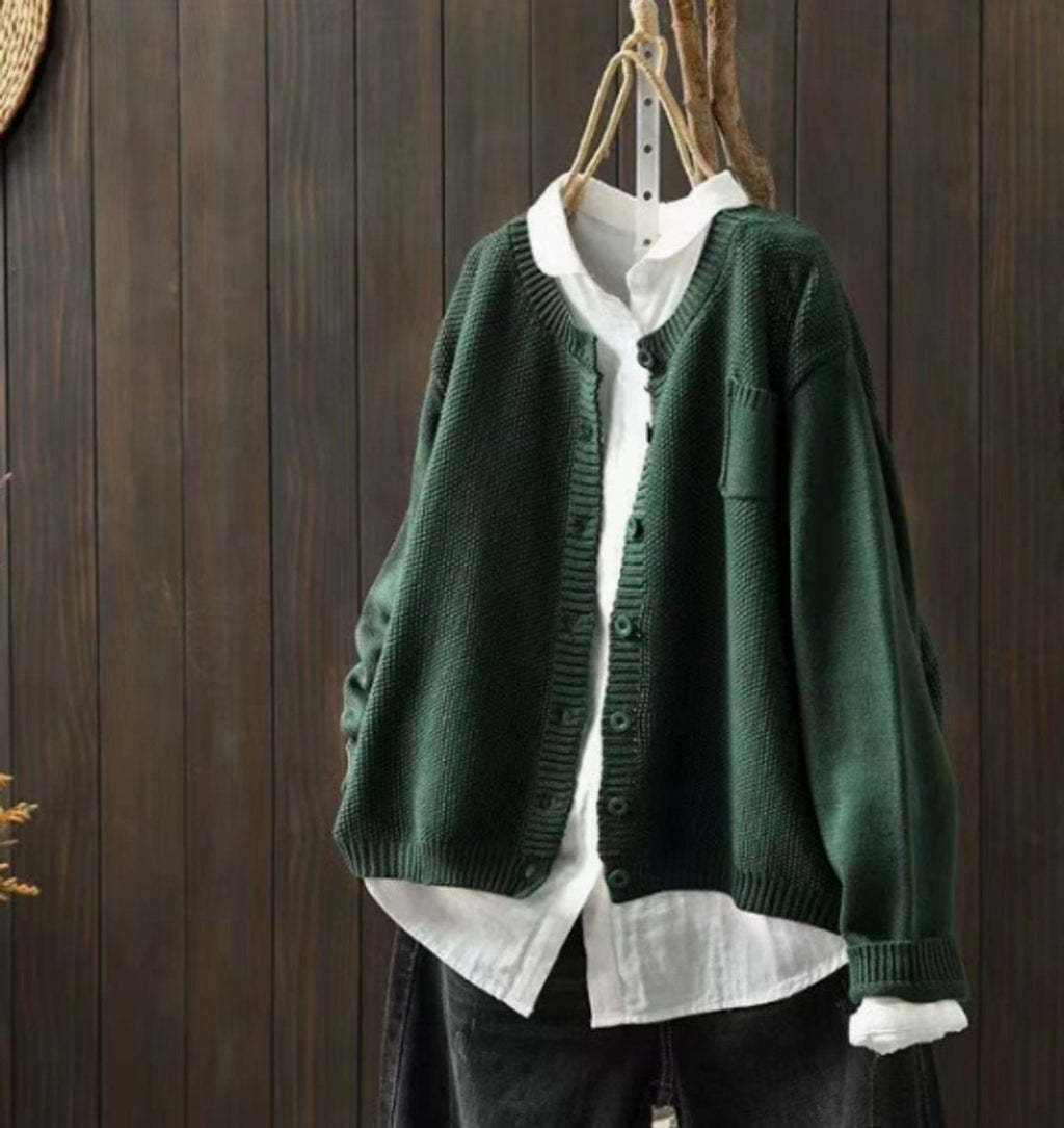Isabella™ | Cárdigan oversize de punto con botones y bolsillo
