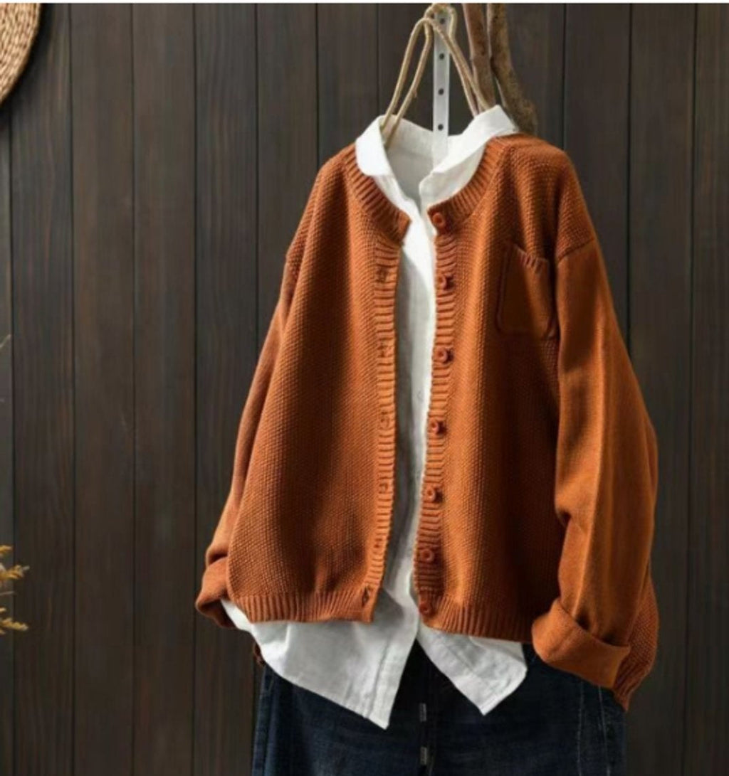 Isabella™ | Cárdigan oversize de punto con botones y bolsillo