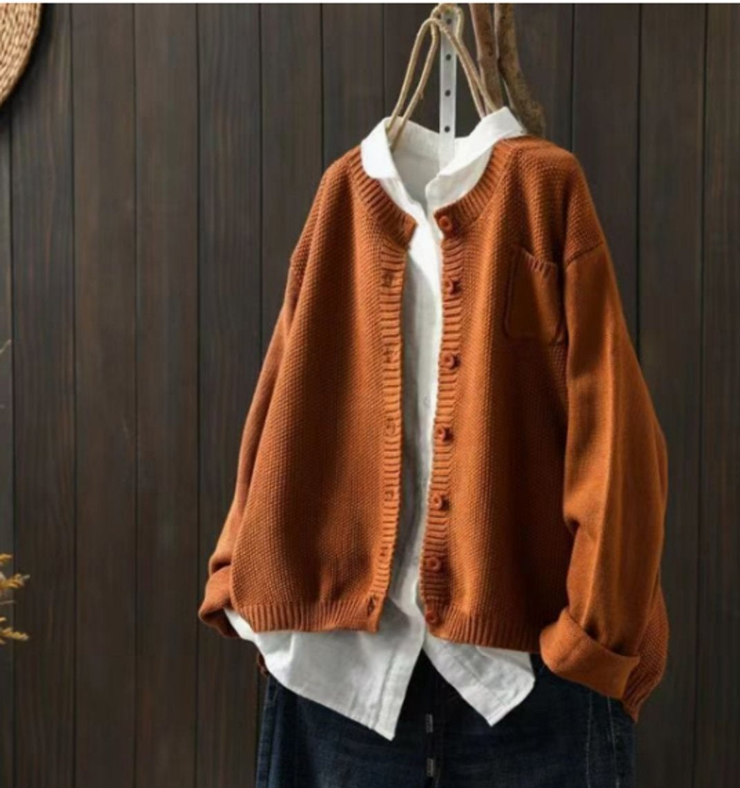 Isabella™ | Cárdigan oversize de punto con botones y bolsillo