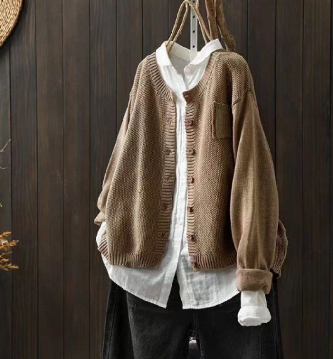 Isabella™ | Cárdigan oversize de punto con botones y bolsillo