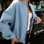 Rosalie™ | Cazadora bomber vaquera con cremallera