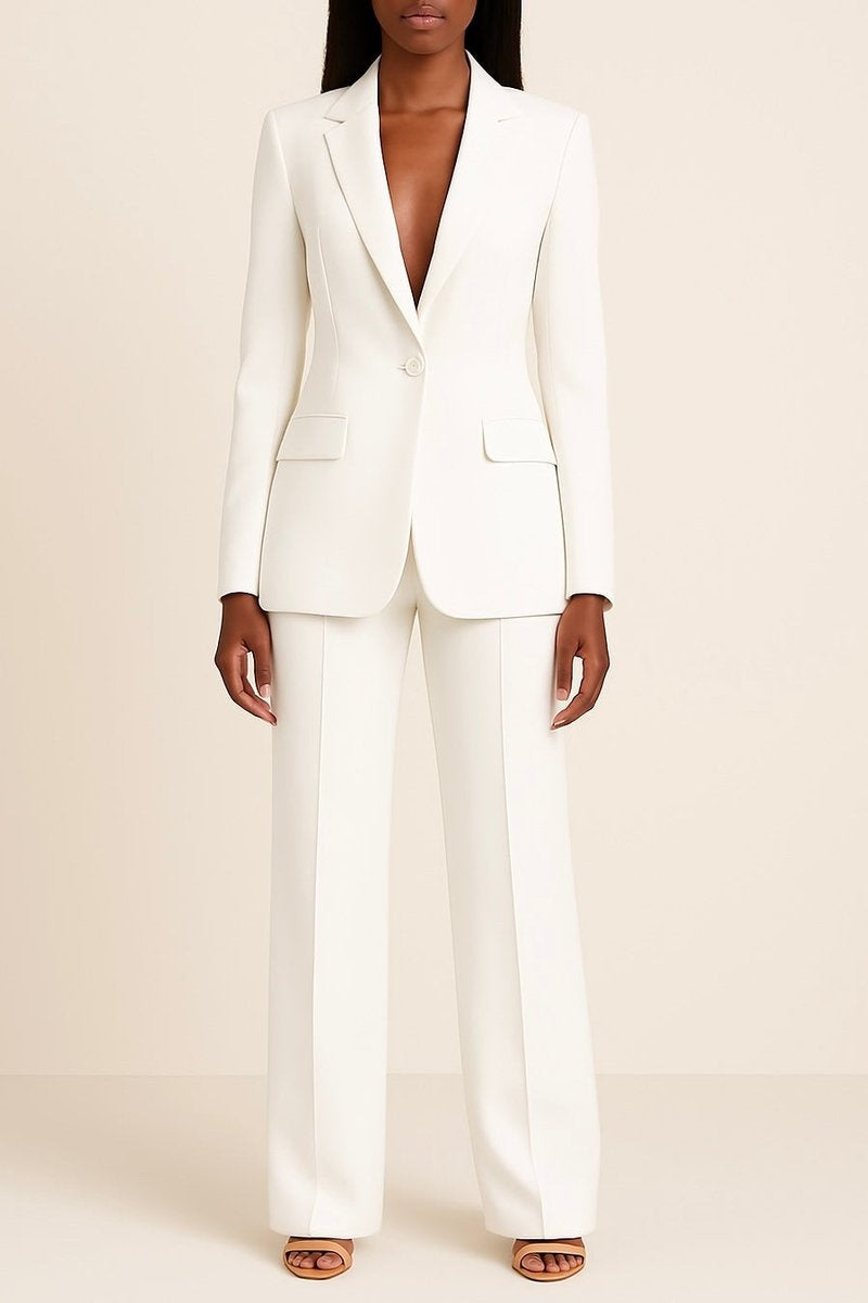 Delaney™ | Traje de blazer entallado y pantalón de pierna ancha