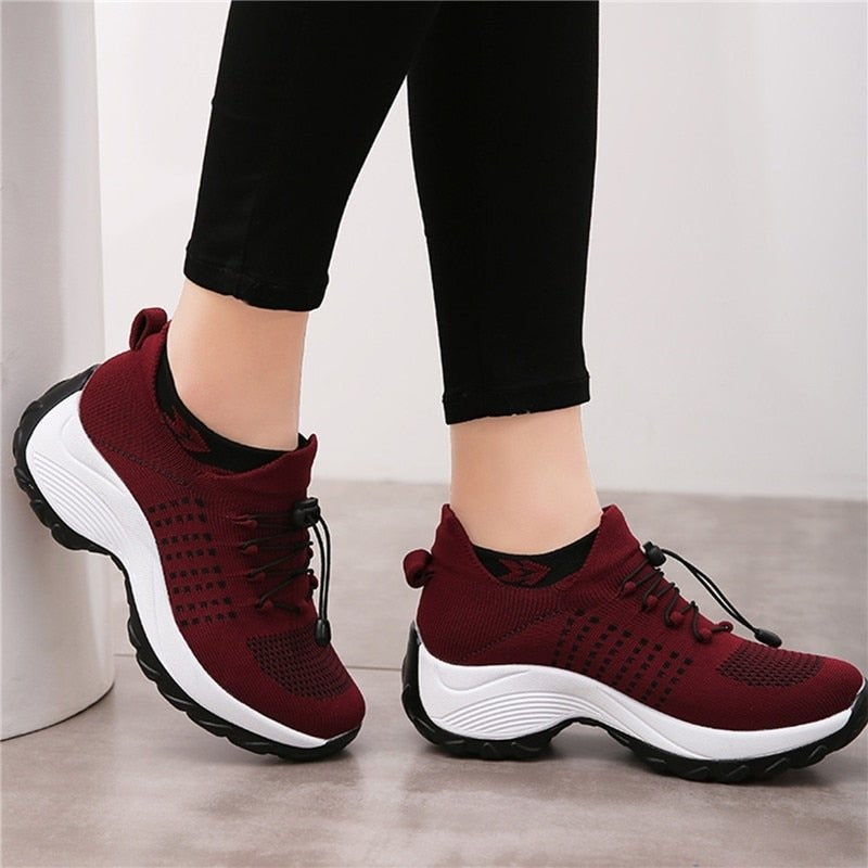 Avery™ | Zapatillas de punto con plataforma y cordones