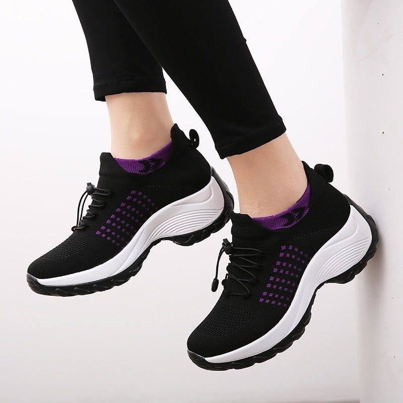 Avery™ | Zapatillas de punto con plataforma y cordones