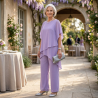 Hailey™ | Conjunto de ceremonia con túnica asimétrica y pantalón