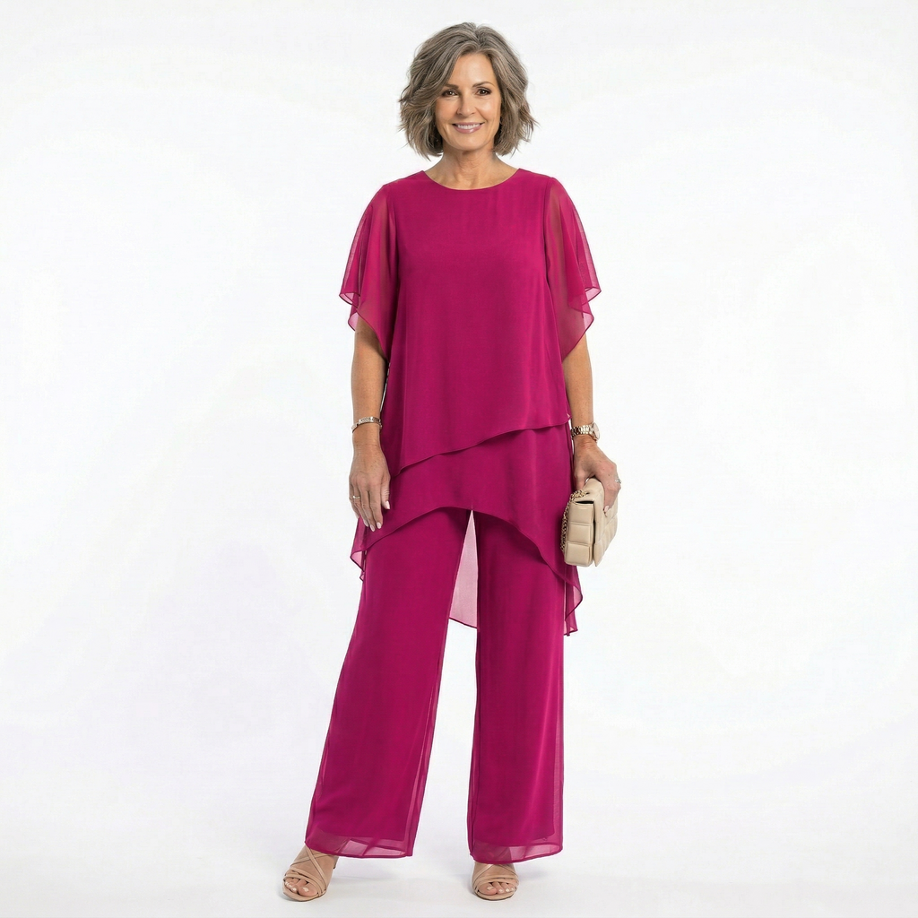 Hailey™ | Conjunto de ceremonia con túnica asimétrica y pantalón