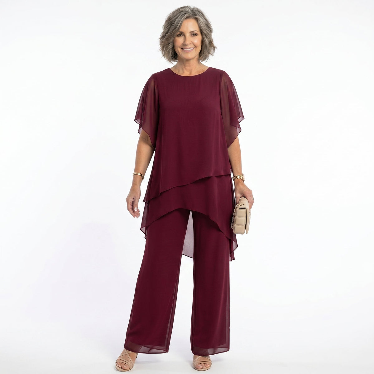 Hailey™ | Conjunto de ceremonia con túnica asimétrica y pantalón