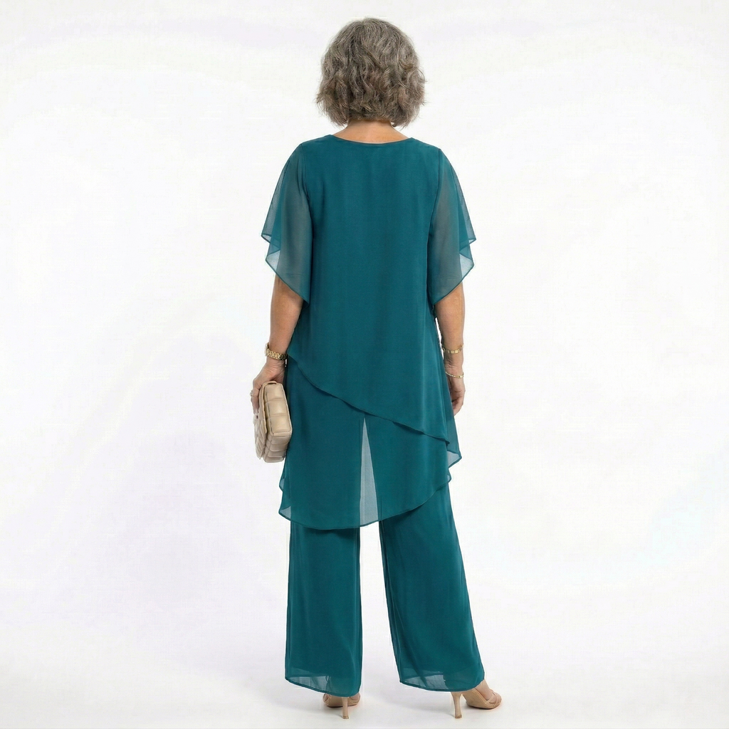 Hailey™ | Conjunto de ceremonia con túnica asimétrica y pantalón
