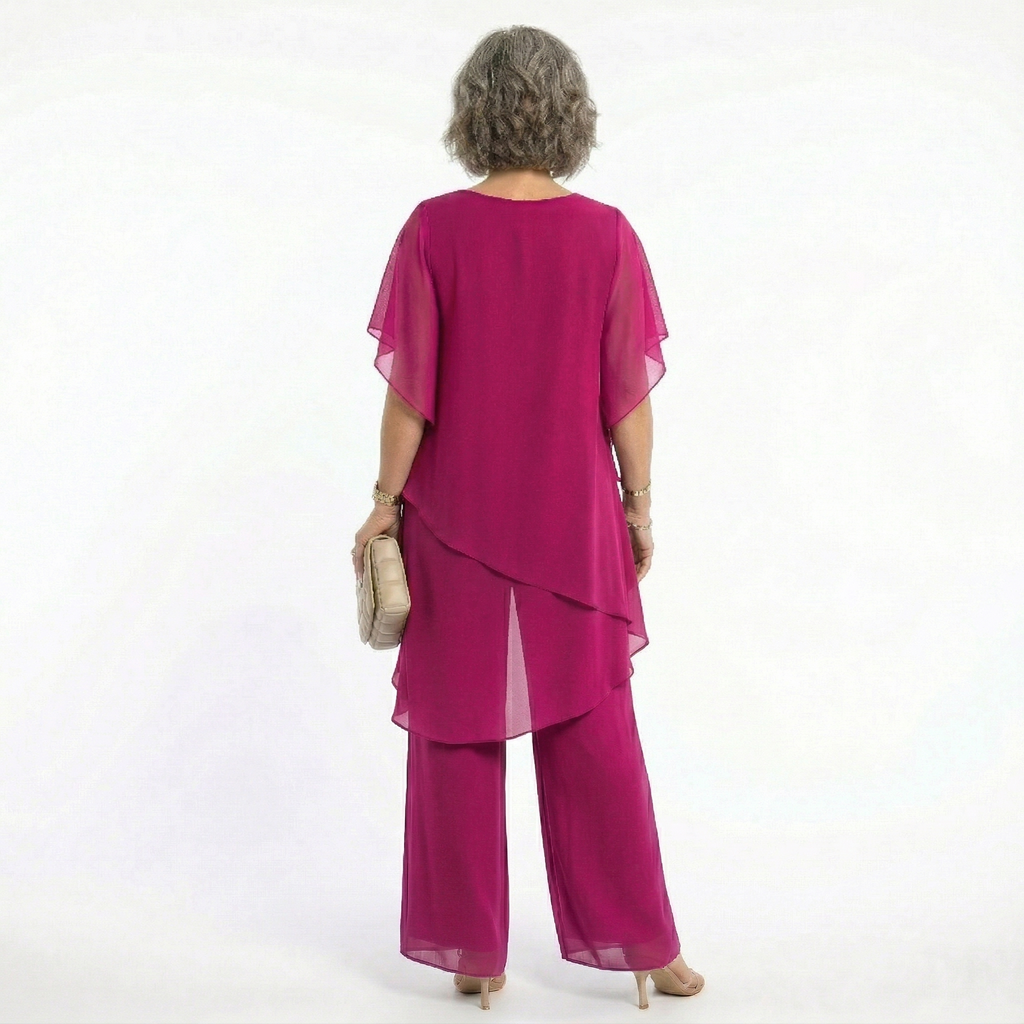 Hailey™ | Conjunto de ceremonia con túnica asimétrica y pantalón