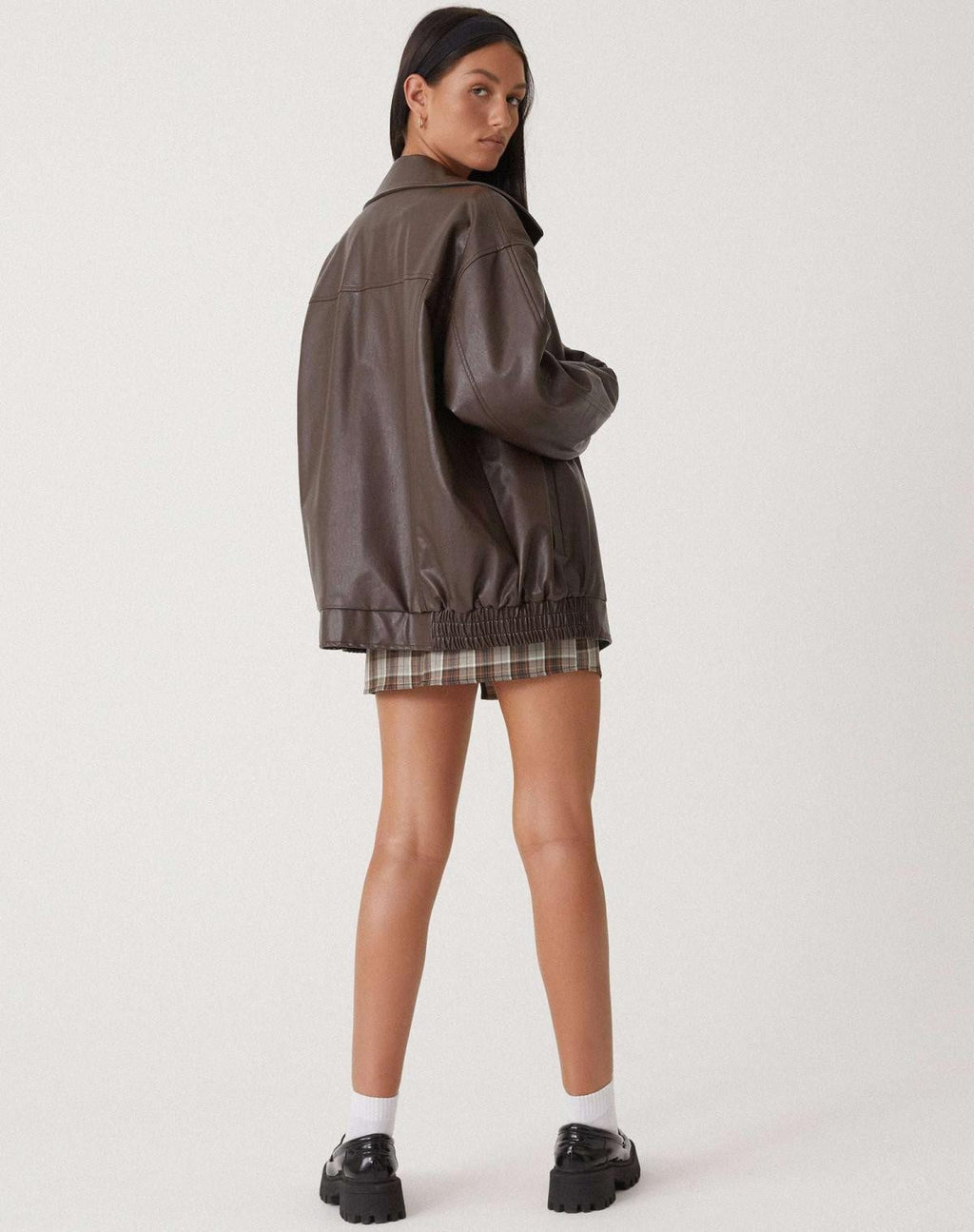 Diana™ | Chaqueta biker oversize efecto piel con cremallera