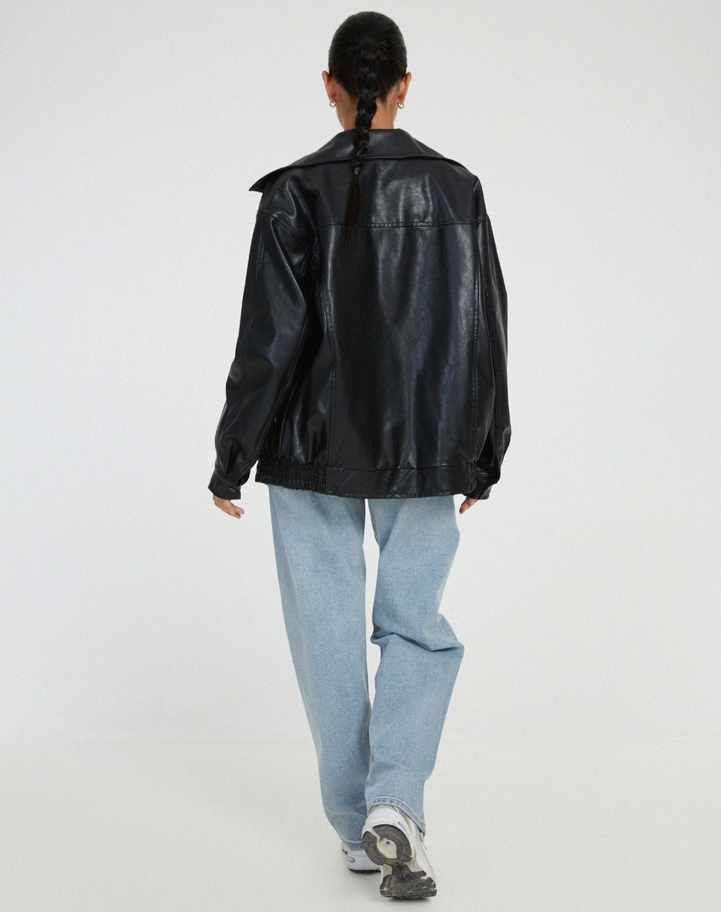 Diana™ | Chaqueta biker oversize efecto piel con cremallera