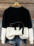 Emily™ | Jersey de punto suave con estampado de gato