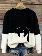 Emily™ | Jersey de punto suave con estampado de gato