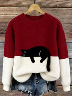 Emily™ | Jersey de punto suave con estampado de gato