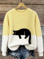 Emily™ | Jersey de punto suave con estampado de gato