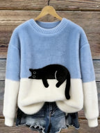 Emily™ | Jersey de punto suave con estampado de gato