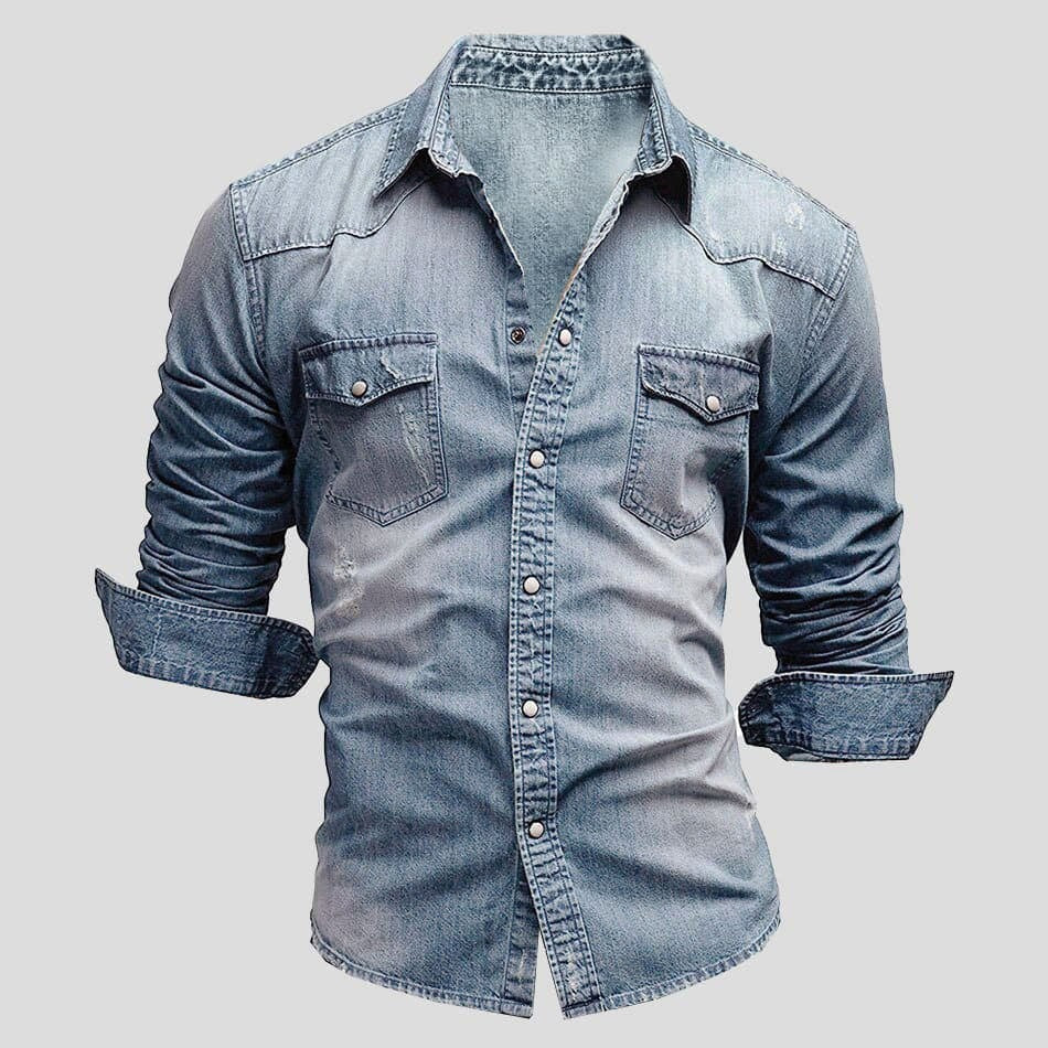 Vincent™ | Camisa vaquera de manga larga con bolsillos en el pecho
