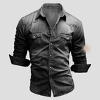 Vincent™ | Camisa vaquera de manga larga con bolsillos en el pecho