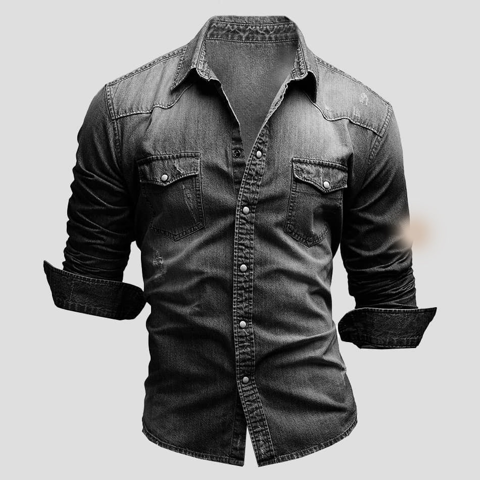 Vincent™ | Camisa vaquera de manga larga con bolsillos en el pecho