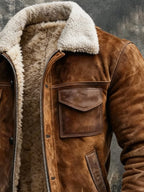 Lucas™ | Chaqueta de ante con forro sherpa para invierno