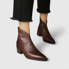 Ashley™ | Botines camperos de piel planos con punta fina