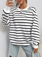 Willow™ | Sudadera oversize de rayas con cuello redondo