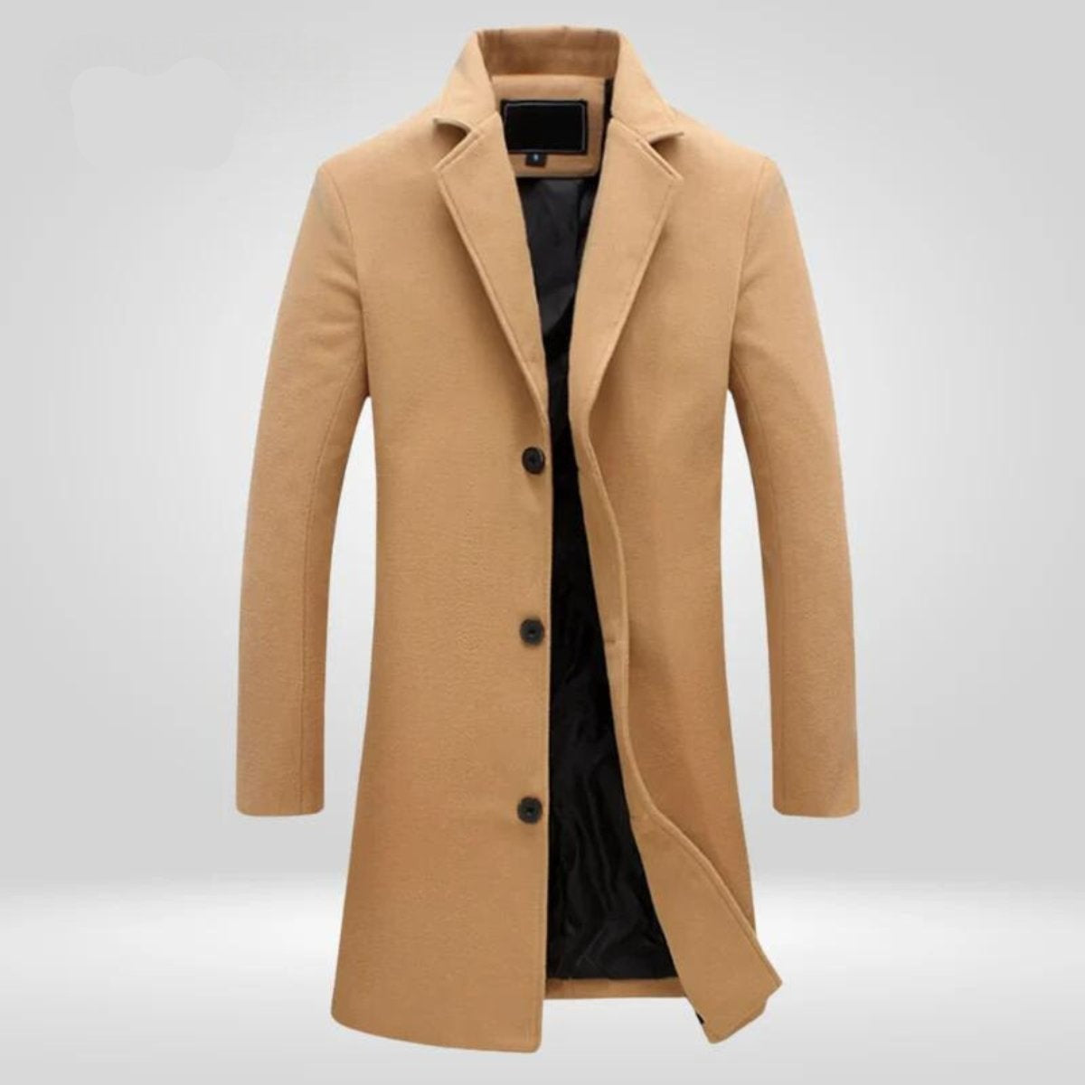 Micah™ | Abrigo largo de paño para hombre con solapa y botones
