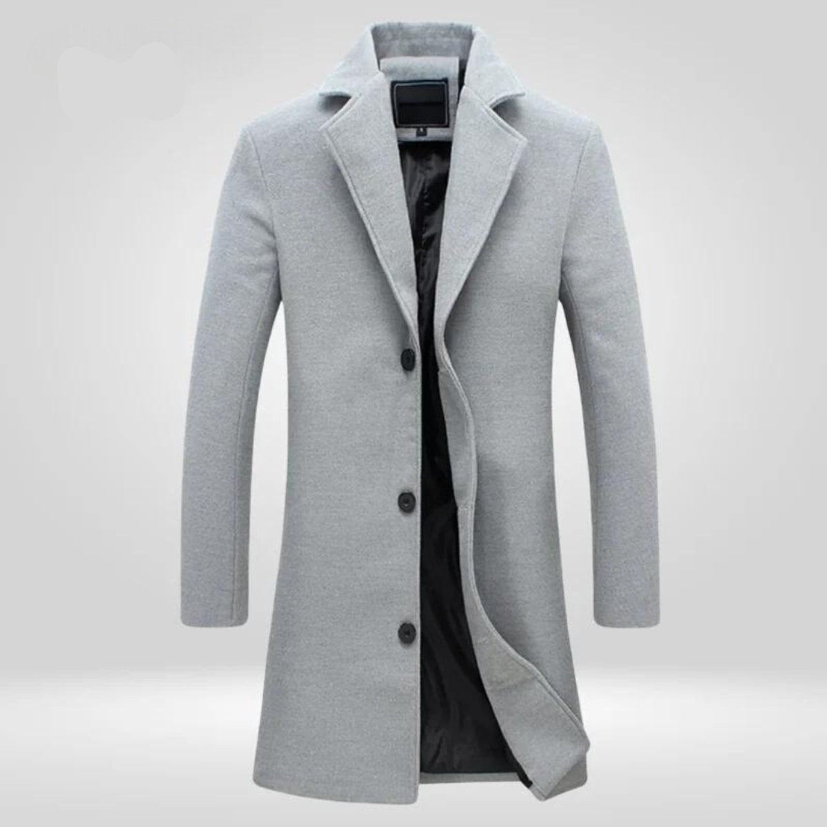 Micah™ | Abrigo largo de paño para hombre con solapa y botones
