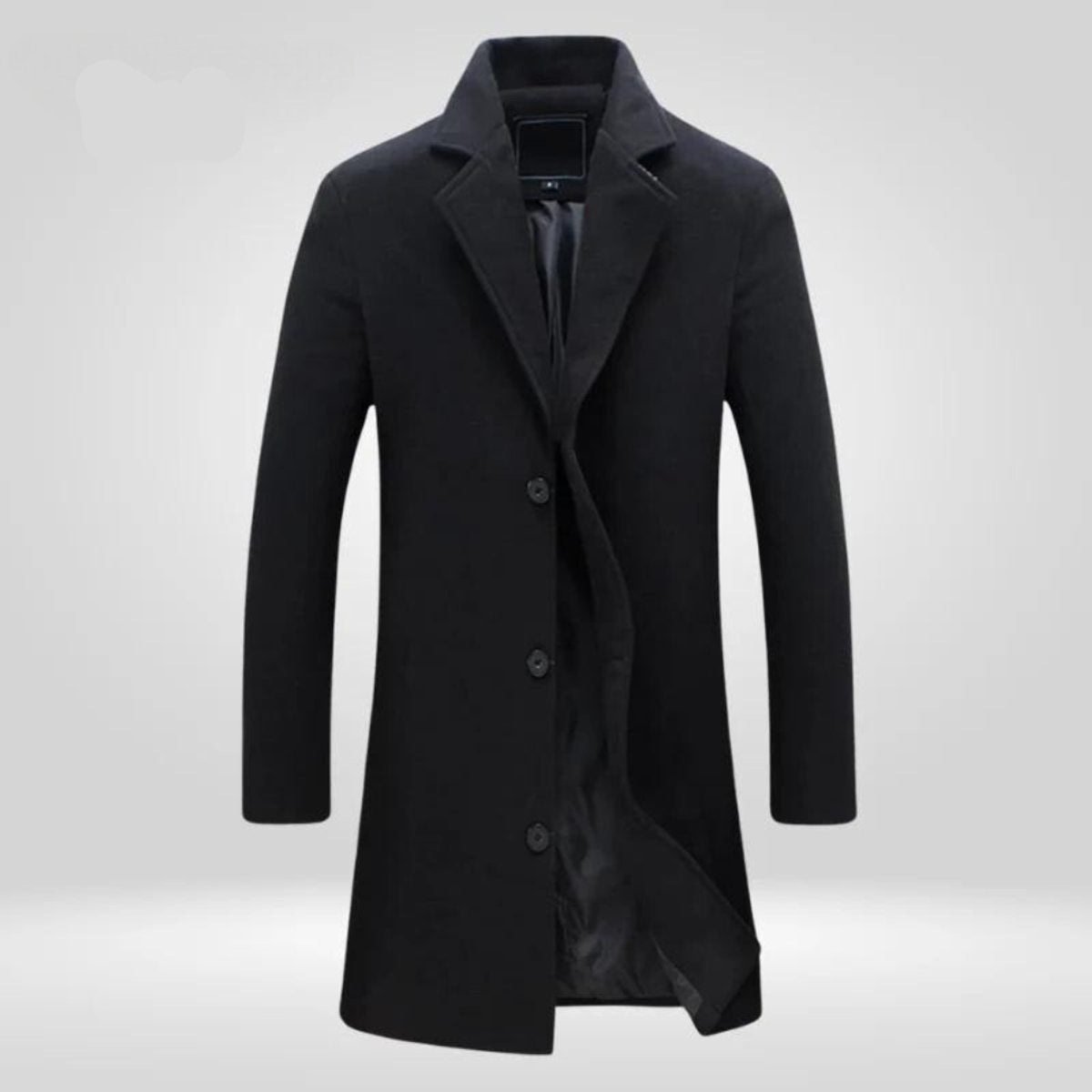 Micah™ | Abrigo largo de paño para hombre con solapa y botones