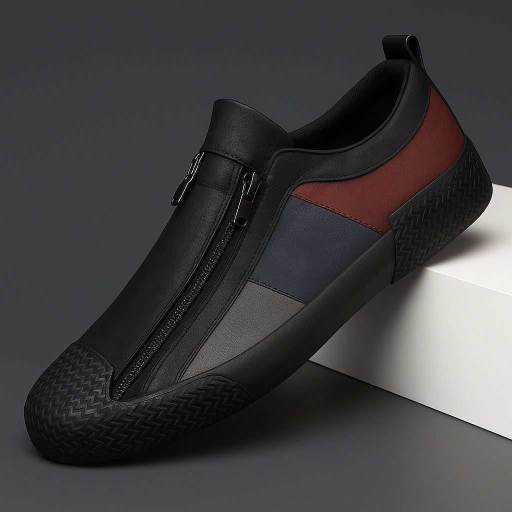 Grayson™ | Zapatillas de piel sin cordones con cremallera