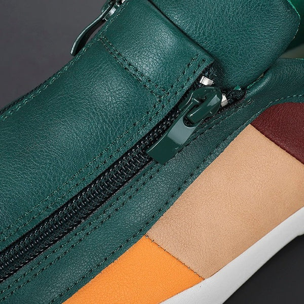 Grayson™ | Zapatillas de piel sin cordones con cremallera