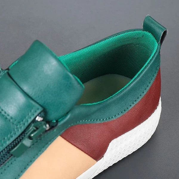 Grayson™ | Zapatillas de piel sin cordones con cremallera