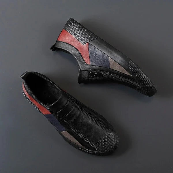 Grayson™ | Zapatillas de piel sin cordones con cremallera