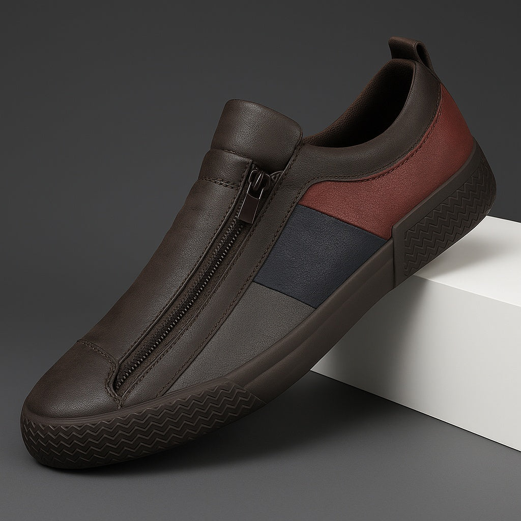 Grayson™ | Zapatillas de piel sin cordones con cremallera