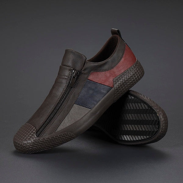 Grayson™ | Zapatillas de piel sin cordones con cremallera