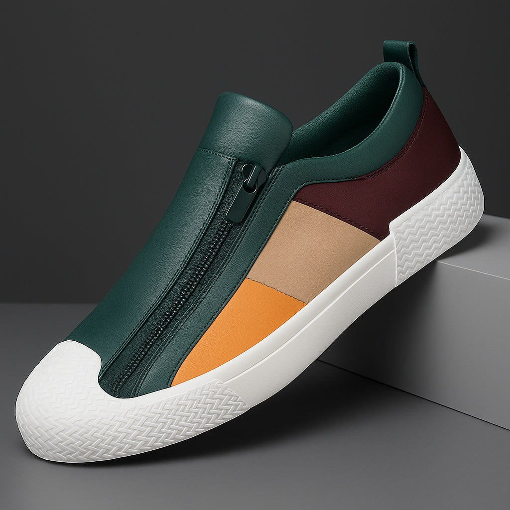 Grayson™ | Zapatillas de piel sin cordones con cremallera