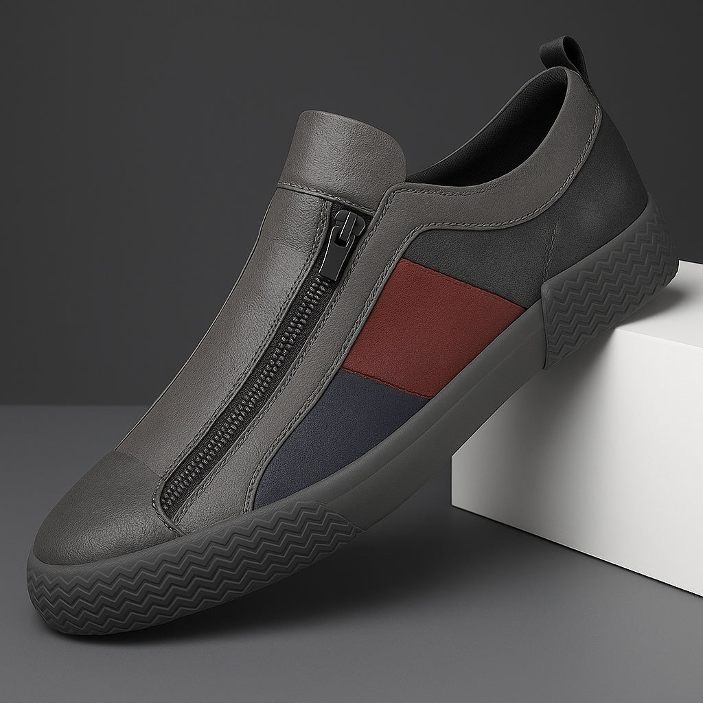 Grayson™ | Zapatillas de piel sin cordones con cremallera