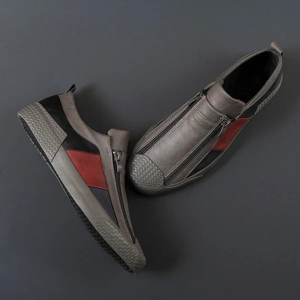 Grayson™ | Zapatillas de piel sin cordones con cremallera